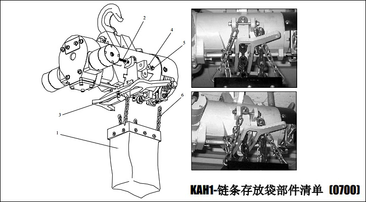 KHC氣動(dòng)葫蘆鏈條放置袋部件清單